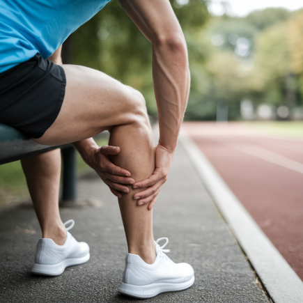 athlete-massant-mollet-banc