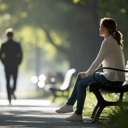 femme-dos-banc-parc-silhouette-homme