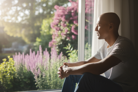 homme-assis-fenetre-jardin-fleuri