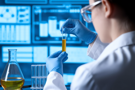 laboratoire-chercheur-blouse-tube-jaune