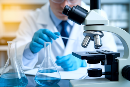 laboratoire-microscope-chercheur-blouse-blanche