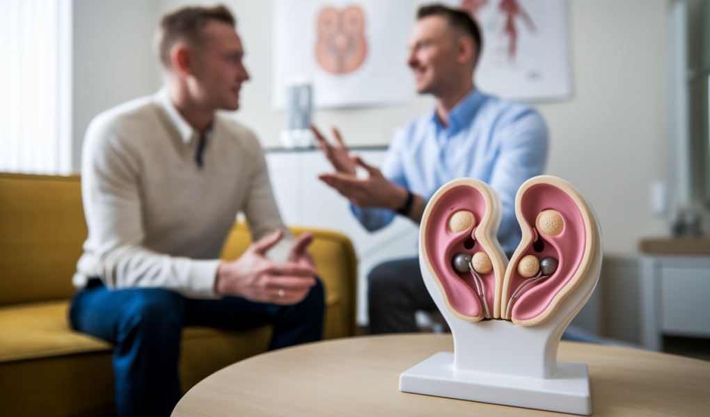 patient-kinesitherapeute-modele-oreille-clinique