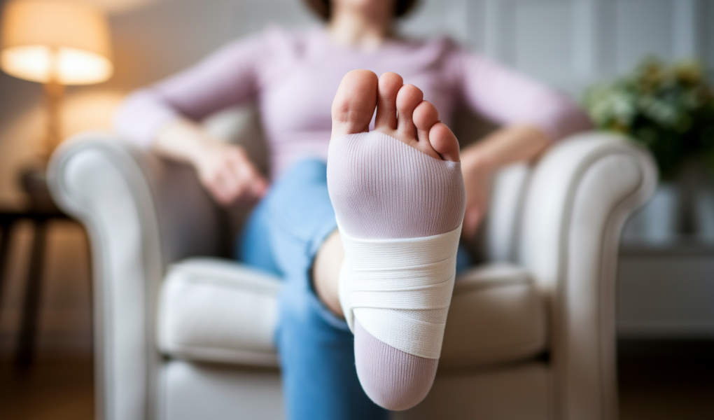 personne-pied-bandage-salon