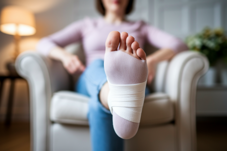 personne-pied-bandage-salon