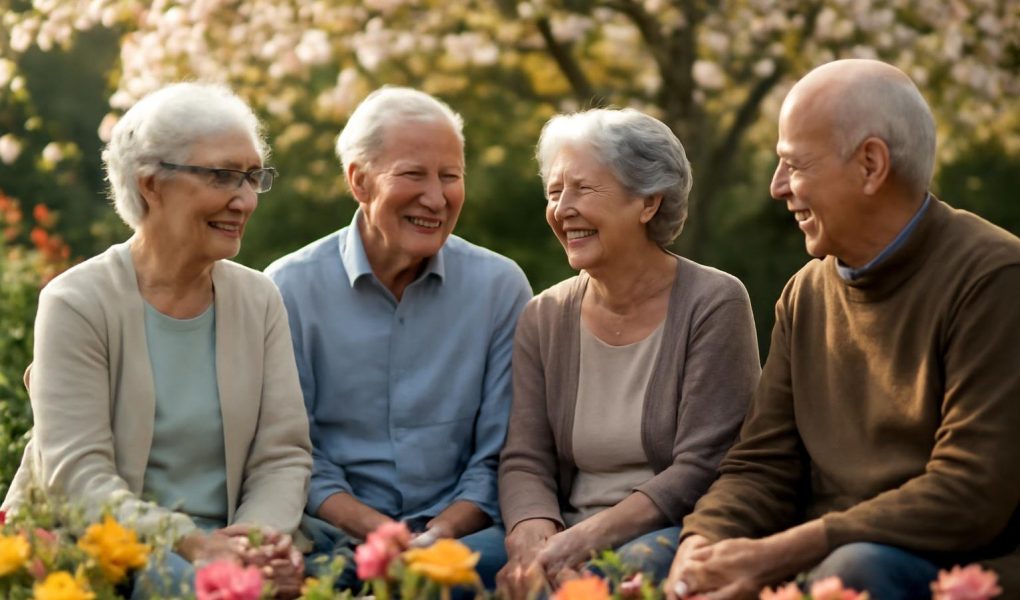 seniors-jardin-arbres-fleurs-soleil