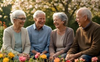 seniors-jardin-arbres-fleurs-soleil