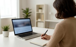 bureau-epure-ordinateur-carnet-personne