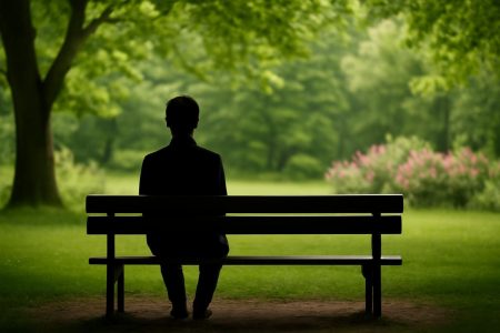 silhouette-banc-parc-nature-verdoyante