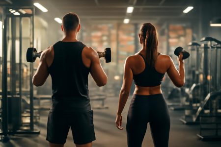 homme-femme-entrainement-gym-equipements