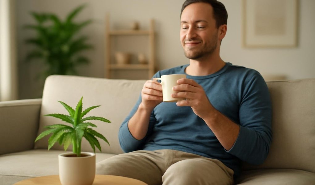 salon-moderne-personne-tasse-chanvre