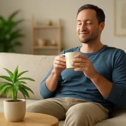 salon-moderne-personne-tasse-chanvre