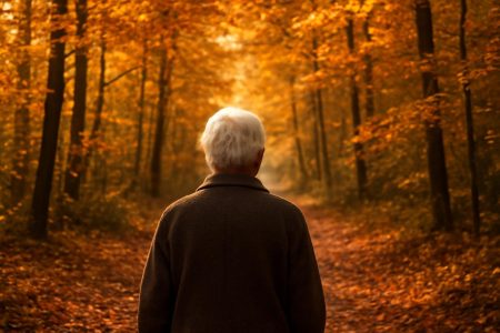 personne-agee-chemin-foret-automne