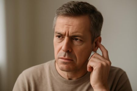 personne-preoccupee-touchant-oreille