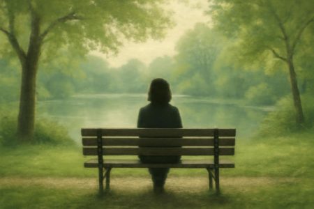 silhouette-banc-parc-lac-paisible