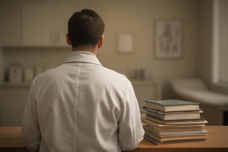 homme-blouse-blanche-bureau-dossiers